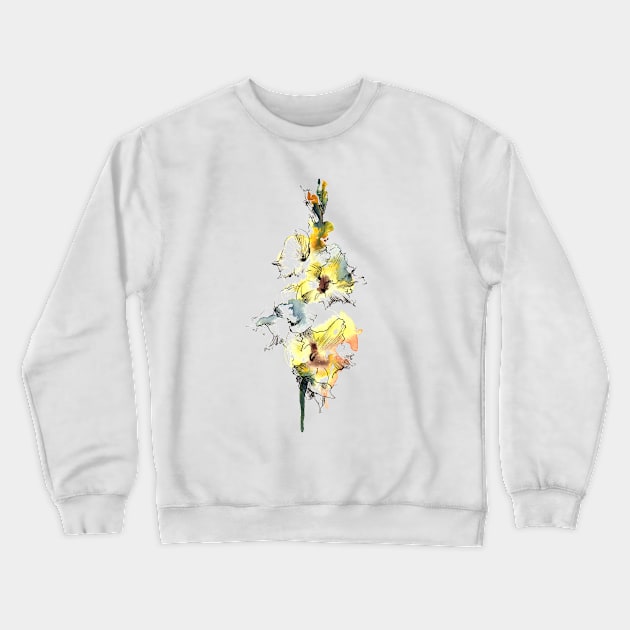 Gladiolus watercolor Crewneck Sweatshirt by Maria Mi Art